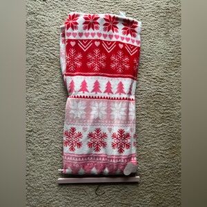 Betsey Johnson Pink Red Fair Isle Holiday Christmas Throw Blanket